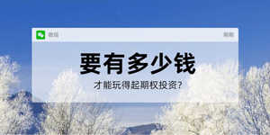 要多少钱才能玩得起期权投资?